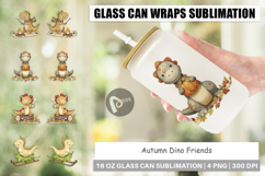 Glass Can Autumn Dino Friends Product Image 1