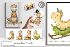 Digital Paper Autumn Dino Friends Product Image 1