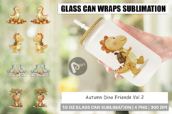 Glass Can Autumn Dino Friends Product Image 1