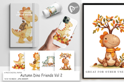 Digital Paper Autumn Dino Friends Product Image 1