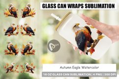 Glass Can Wraps Autumn Eagle Watercolor Product Image 1