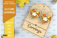 Autumn Wooden Earrings Laser Cut. Fall Earrings SVG Product Image 1