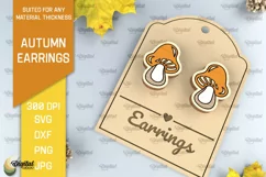 Autumn Wooden Earrings Laser Cut. Fall Earrings SVG Design Product Image 1