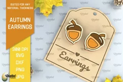 Autumn Wooden Earrings Laser Cut. Fall Earrings SVG Design Product Image 1