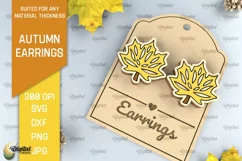 Autumn Wooden Earrings Laser Cut. Fall Earrings SVG Design Product Image 1