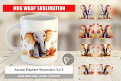 Mug Wrap Design Autumn Elephant Watercolor Product Image 1