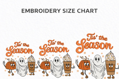 Fall Pumpkin Ghost Coffee Embroidery Design Tis The Season Product Image 2