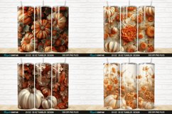 3D Autumn Fall Floral Pumpkins Tumbler Bundle Product Image 5