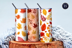 Fall Watercolor Leaves Pattern Art Digital Paper Product Image 3