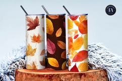 Watercolor Autumn Leaves Pattern Art Digital Paper Product Image 3