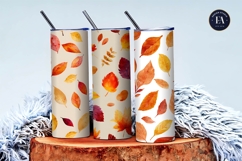 Autumn Leaves Watercolor Pattern Art Digital Paper Product Image 3