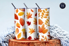 Fall Leaves Watercolor Pattern Art Digital Paper Product Image 3