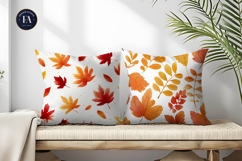 Fall Leaves Watercolor Pattern Art Digital Paper Product Image 2