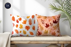 Fall Watercolor Leaves Pattern Art Digital Paper Product Image 2