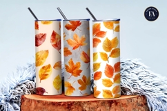 Autumn Leaves Watercolor Pattern Art Digital Paper Product Image 3