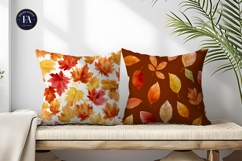 Watercolor Autumn Leaves Pattern Art Digital Paper Product Image 2