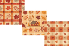 Autumn Pattern, Fall Digital Paper, Fall Plaid, Autumn Plaid, Warm Autumn Colors, Orange Brown Palette, Cozy Fall Pattern, Autumn Leaves, Fall Background, Fall Scrapbook Paper, Autumn Craft Paper, Fall Texture, Pumpkin Orange, Seamless Fall Design, Rustic