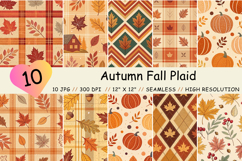 Autumn Pattern, Fall Digital Paper, Fall Plaid, Autumn Plaid, Warm Autumn Colors, Orange Brown Palette, Cozy Fall Pattern, Autumn Leaves, Fall Background, Fall Scrapbook Paper, Autumn Craft Paper, Fall Texture, Pumpkin Orange, Seamless Fall Design, Rustic