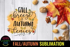 Fall Breeze Autumn Leaves I Fall Autumn Sublimation Design Product Image 2
