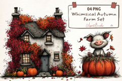Autumn Farm Whimsical Clipart Product Image 1