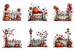 Autumn Fence Clipart Bundle Product Image 3
