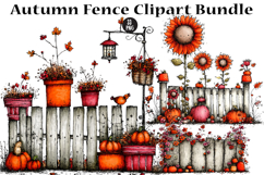 Autumn Fence Clipart Bundle Product Image 1