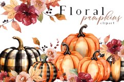 autumn floral pumpkins clipart