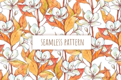 Watercolor Autumn Floral Pattern Product Image 1