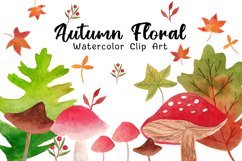 Autumn Floral Leave Watercolor Clipart Product Image 1