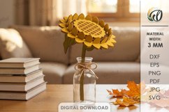 3D Autumn Flowers Laser Cut. Fall bouquet. Home decor Product Image 3