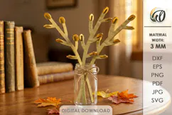 3D Autumn Flowers Laser Cut. Floral Home Decor SVG Product Image 1