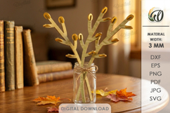 3D Autumn Flowers Laser Cut. Fall bouquet. Home decor Product Image 8