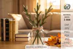 3D Autumn Flowers Laser Cut. Floral Home Decor SVG Product Image 1