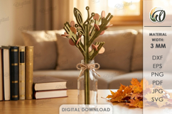 3D Autumn Flowers Laser Cut. Fall bouquet. Home decor Product Image 12