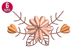 Autumn Flower Bunch Machine Embroidery Design - 6 sizes Product Image 1