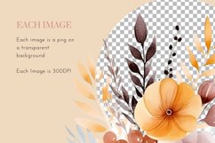Autumn Flowers | Watercolour Clipart PNG Product Image 3