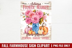 Fall Farmhouse Sign Clipart PNG Product Image 1