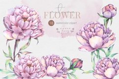Peony Moody Floral Watercolor Clipart Product Image 1