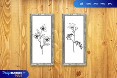 Autumn Flowers Hand Drawn Outlines SVG File Product Image 1