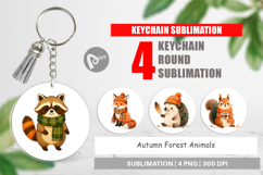 Autumn Forest Animals Keychain Product Image 1