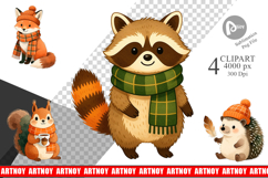 Autumn Forest Animals Clipart Product Image 1
