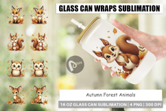 Autumn Forest Animals Glass Can Product Image 1