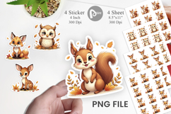 Autumn Forest Animals Sticker Product Image 1