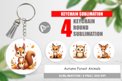 Autumn Forest Animals Keychain Product Image 1