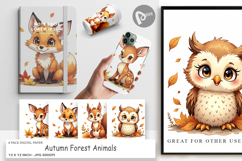 Autumn Forest Animals Digital Paper Product Image 1