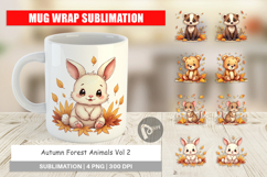 Autumn Forest Animals Mug Wrap Product Image 1