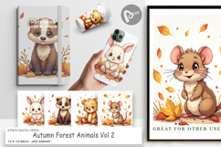 Autumn Forest Animals Digital Paper Product Image 1