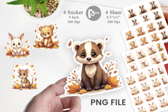 Autumn Forest Animals Sticker Product Image 1