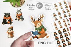 Autumn Forest Animals Sticker Product Image 1