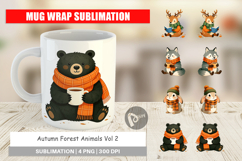 Autumn Forest Animals Mug Wrap Product Image 1
